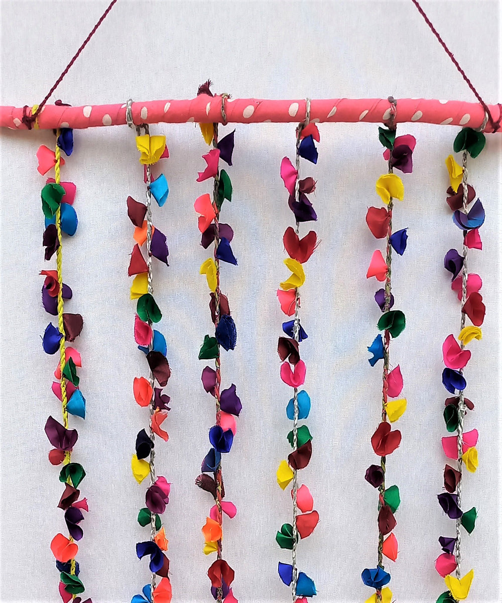 Multicolor handcrafted wooden wall hanging