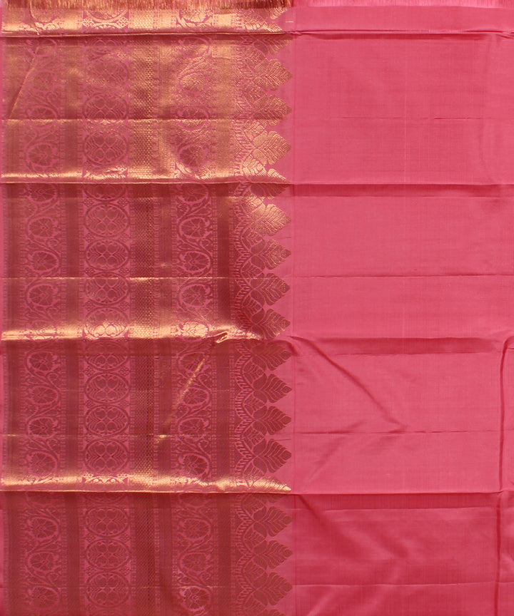 Light pink handwoven karnataka brocade silk saree