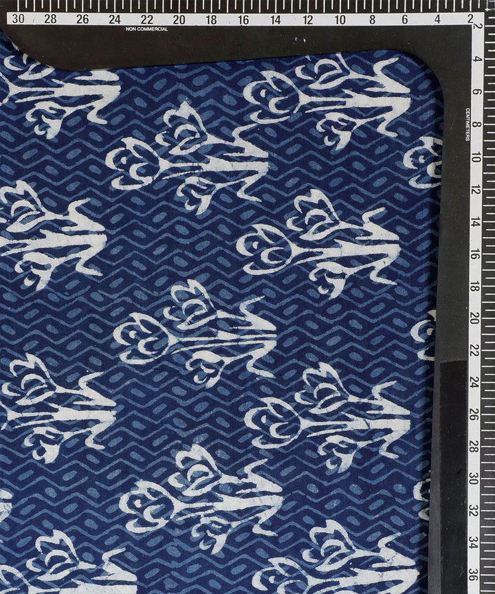 2.5 m Blue indigo hand block print cotton kurta material
