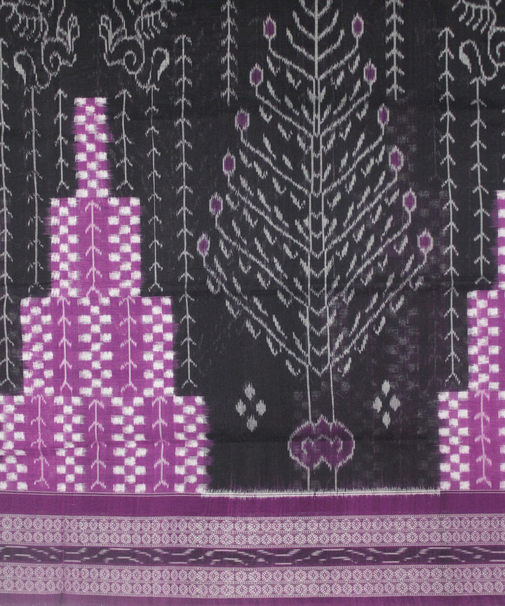 Handwoven Pasapalli Cotton Saree in Black and Purple