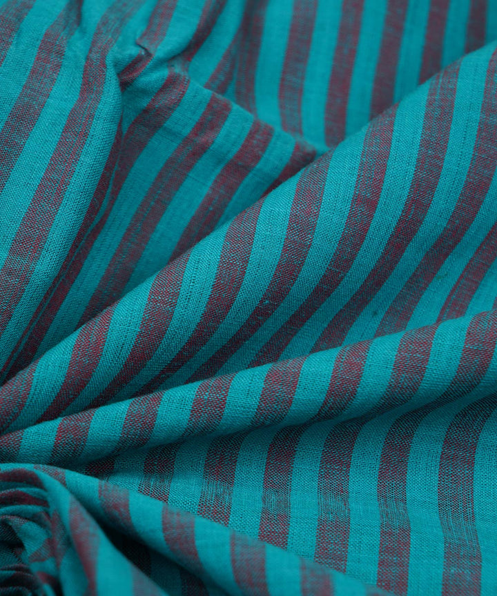 2.5m Green red handloom stripe cotton mangalagiri kurta material