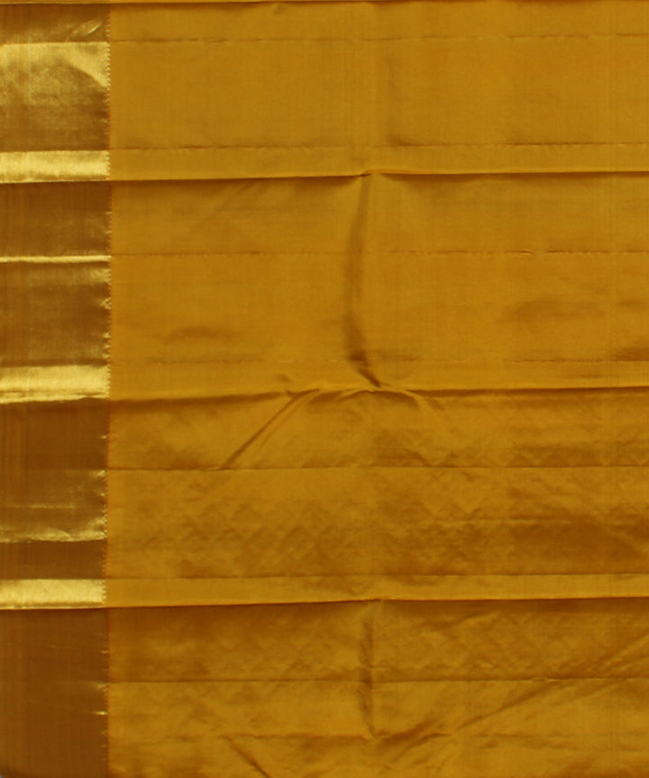 Navy blue yellow handwoven karnataka brocade silk saree