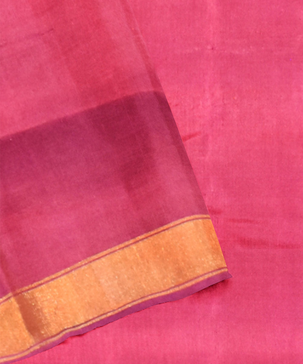 Pink magenta silk handloom patola saree