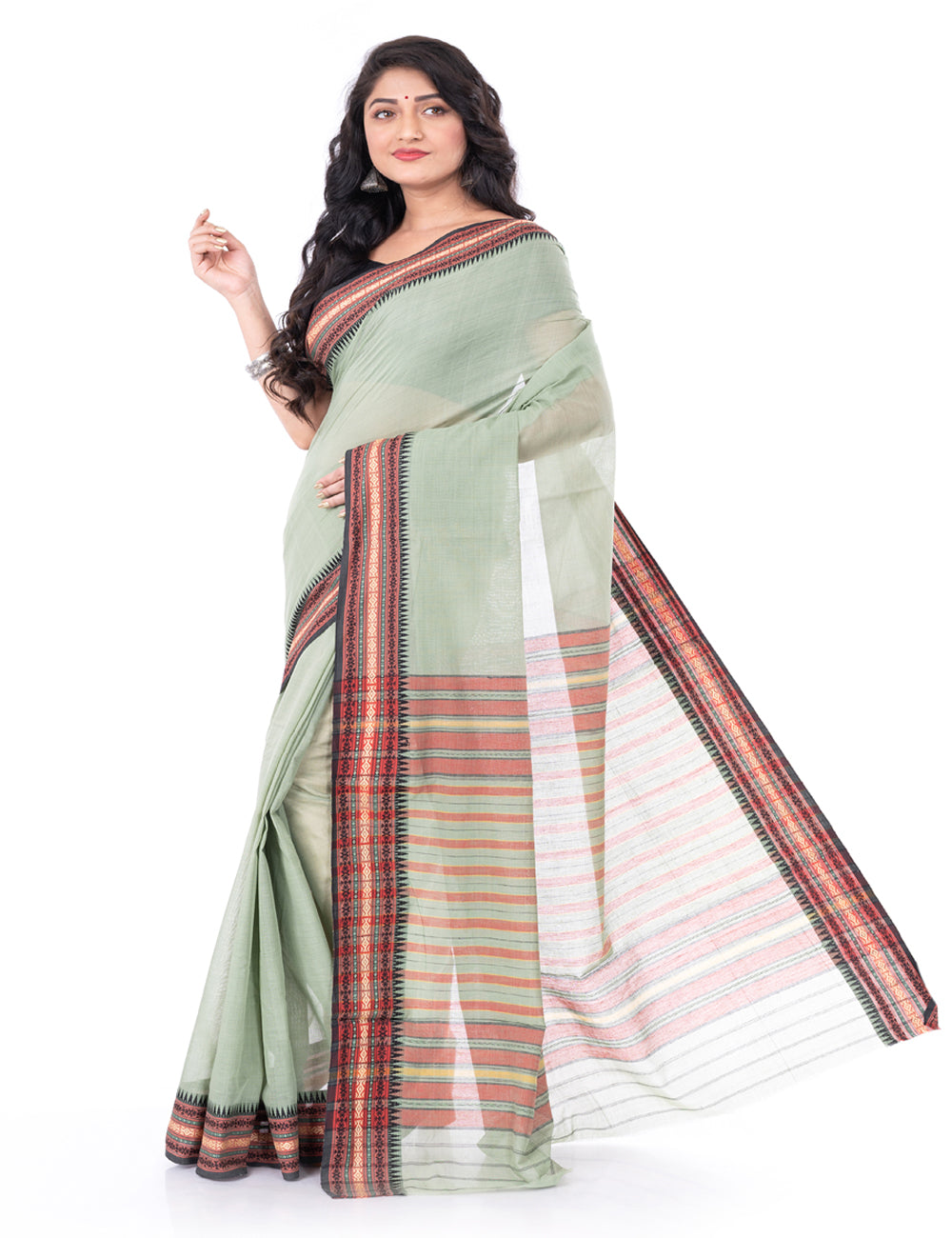 Light green handloom begumpuri cotton begumpur saree