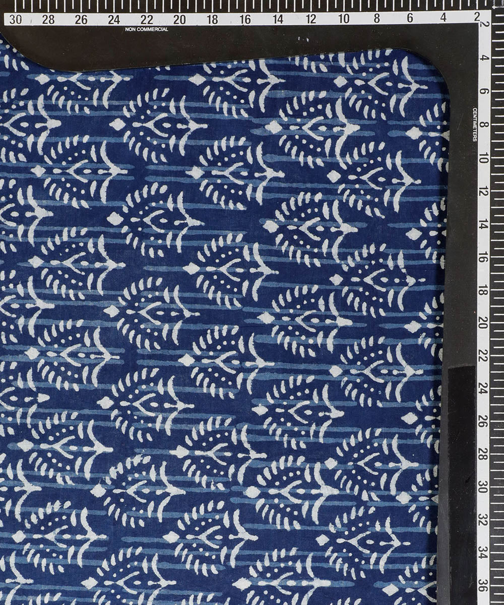 2.5 m Blue indigo hand block printed cotton kurta material