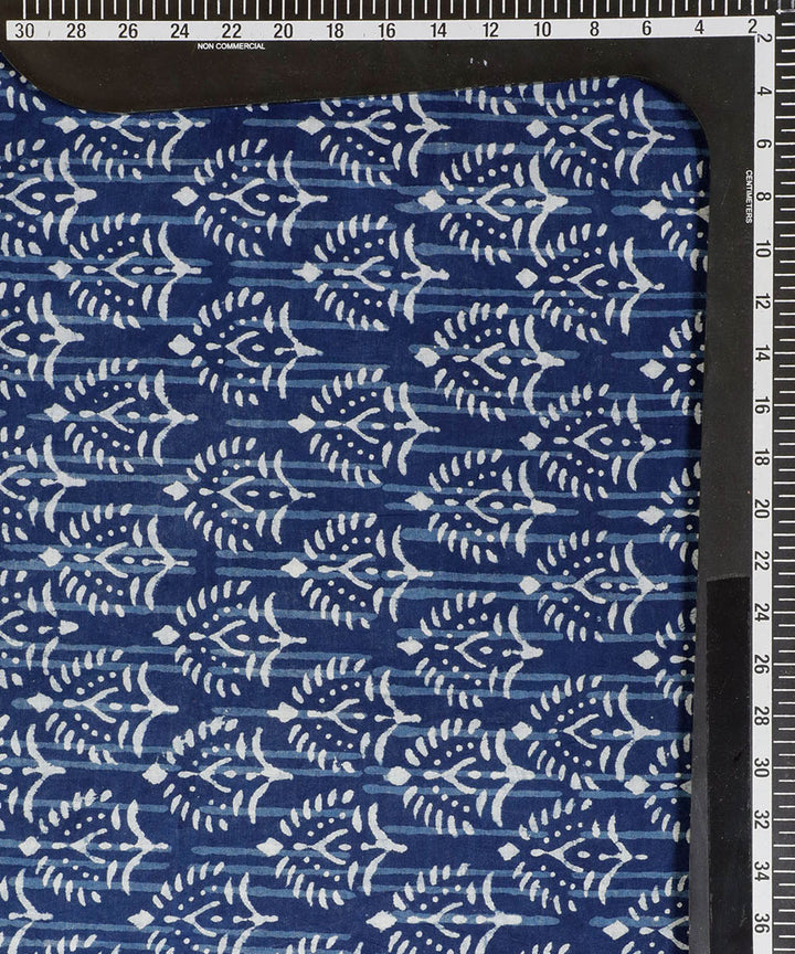 2.5 m Blue indigo hand block printed cotton kurta material