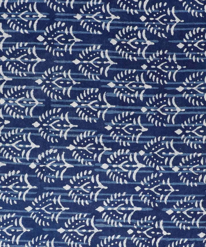 2.5 m Blue indigo hand block printed cotton kurta material