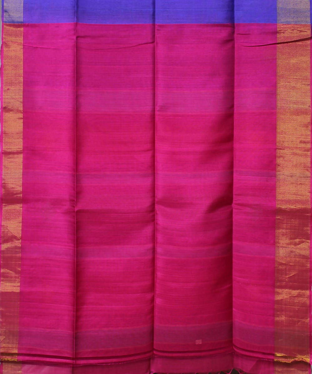 double shaded lavender blue karnataka handwoven silk saree