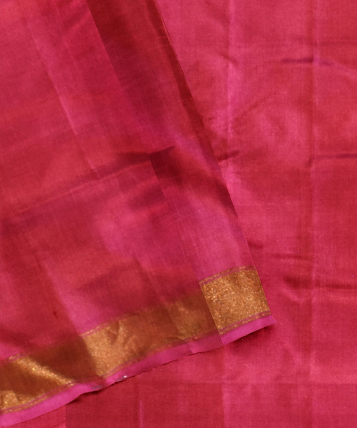 Pink peach silk handloom patola saree