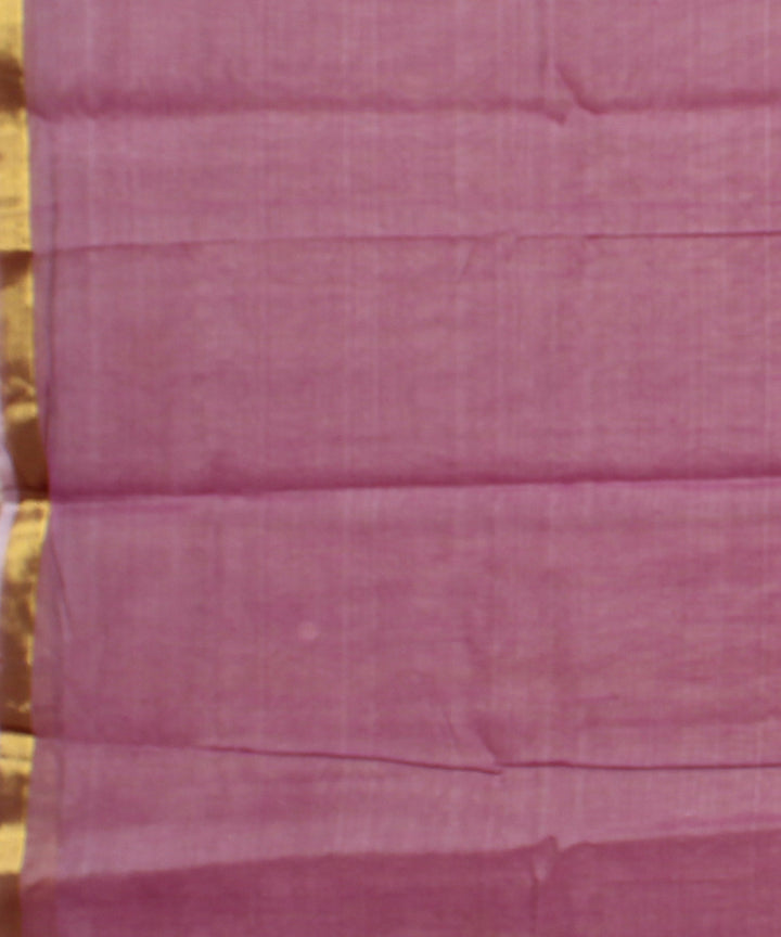 Pink cotton handwoven karnataka silk saree