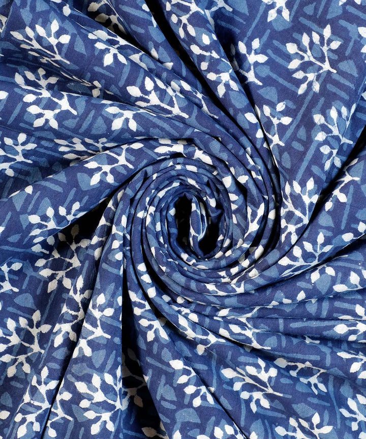 2.5m Indigo blue hand block printed cotton kurta material