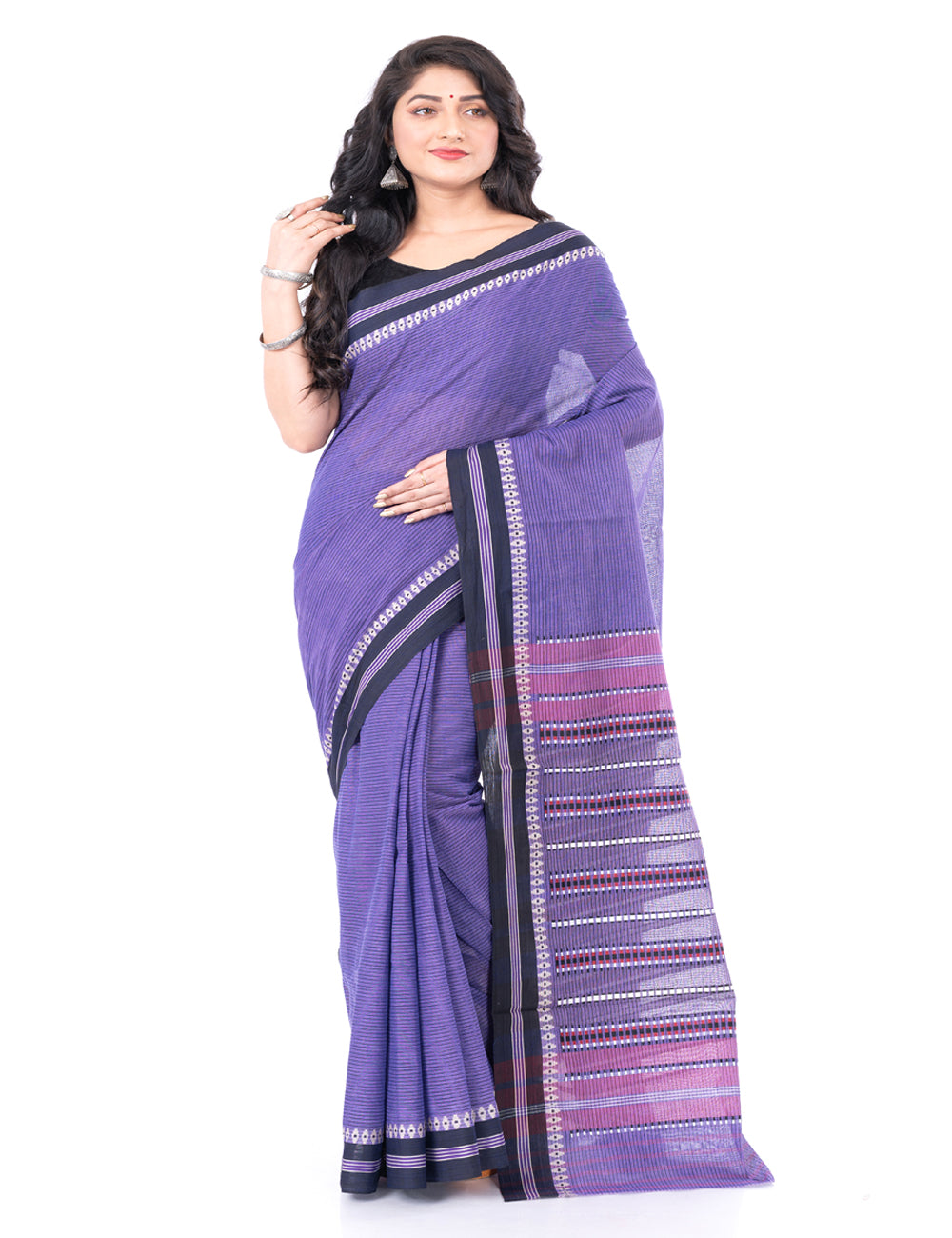 Lavender handloom begumpuri cotton begumpur saree