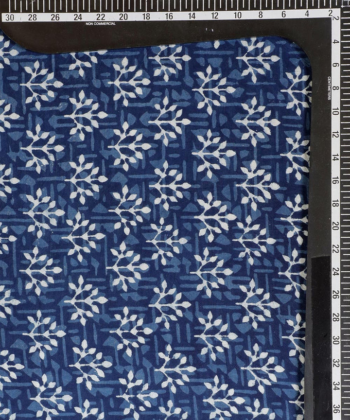 2.5m Indigo blue hand block printed cotton kurta material