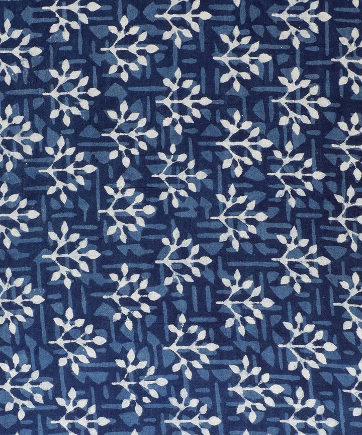 2.5m Indigo blue hand block printed cotton kurta material