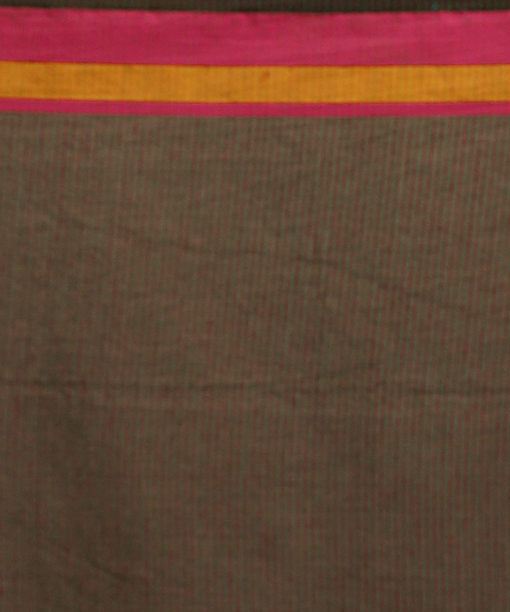Dark green red handwoven begumpuri cotton bengal saree