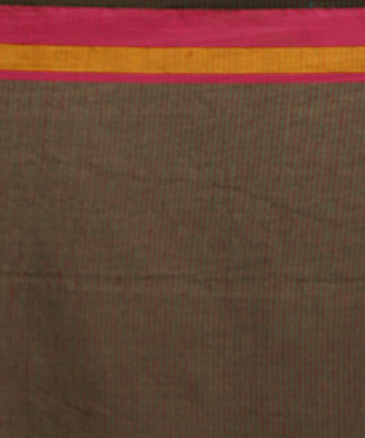 Dark green red handwoven begumpuri cotton bengal saree