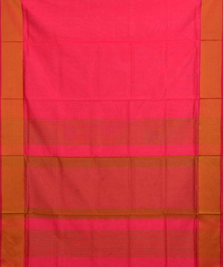 Bright Pink Maheshwari Handloom Sico Saree