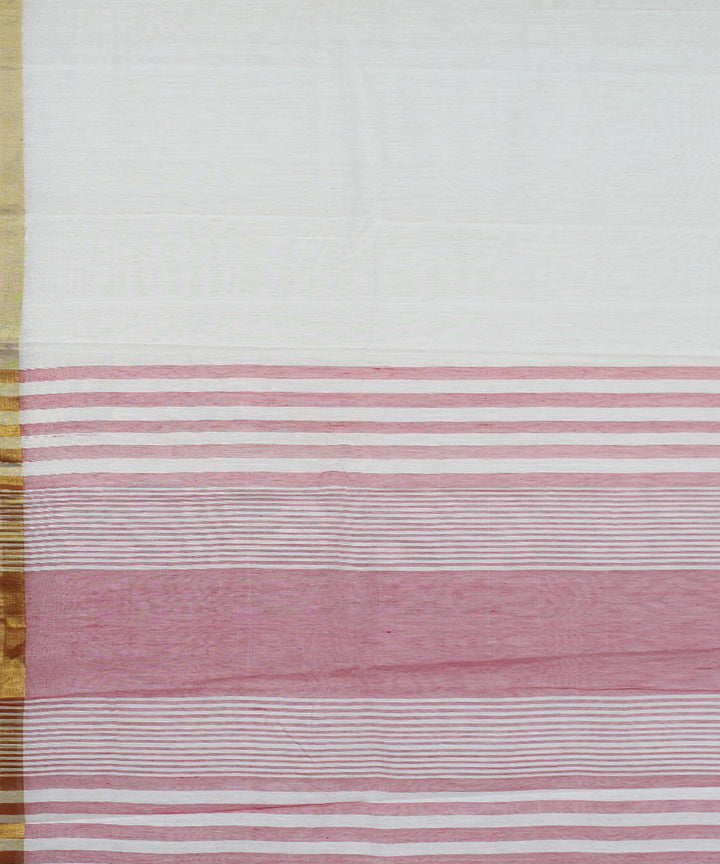 White light pink cotton karnataka handwoven saree