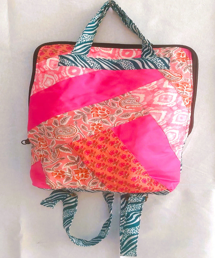 Pink handcrafted backpack