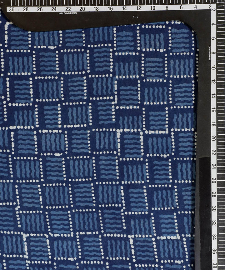 2.5 m Blue indigo handblock printed cotton kurta material
