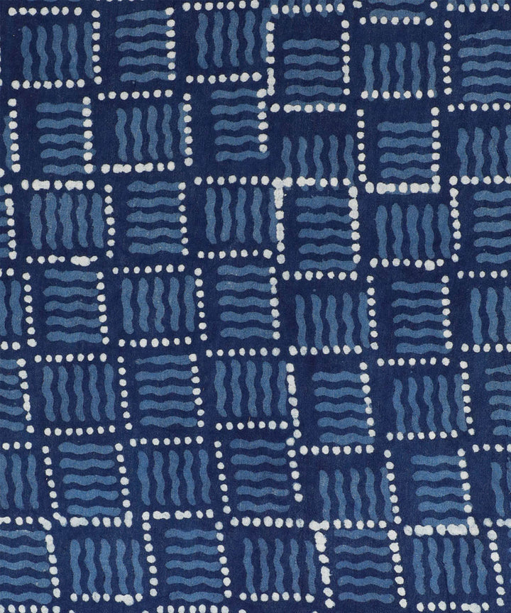 2.5 m Blue indigo handblock printed cotton kurta material