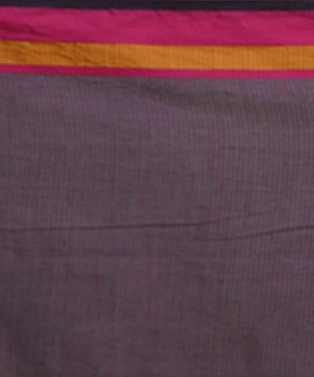 Navy blue grey handwoven begumpuri cotton bengal saree