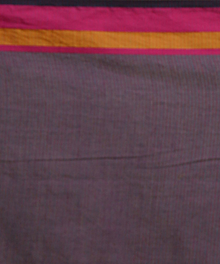 Navy blue grey handwoven begumpuri cotton bengal saree