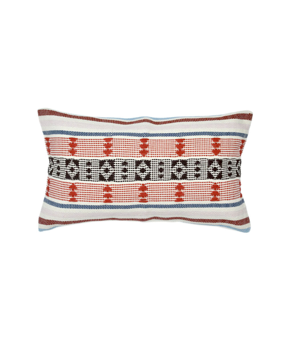 Multicolour handwoven cotton cushion cover