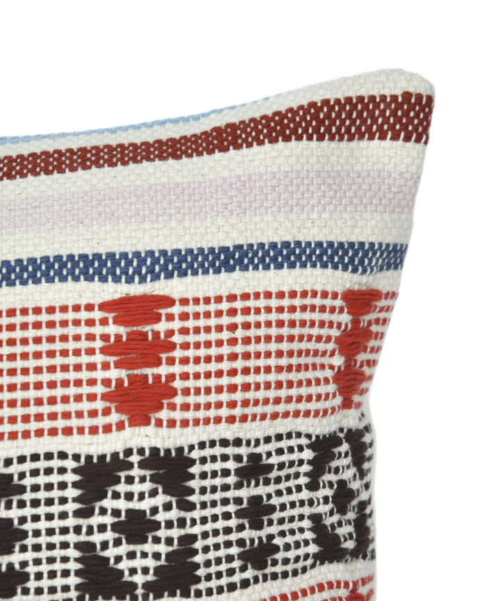 Multicolour handwoven cotton cushion cover