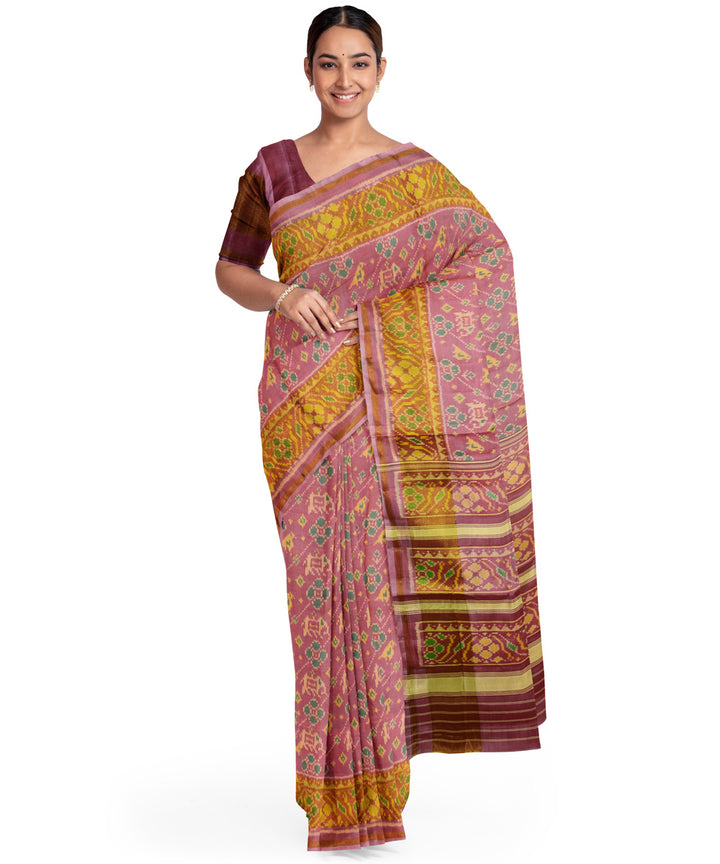 Mauve silk handwoven patola saree