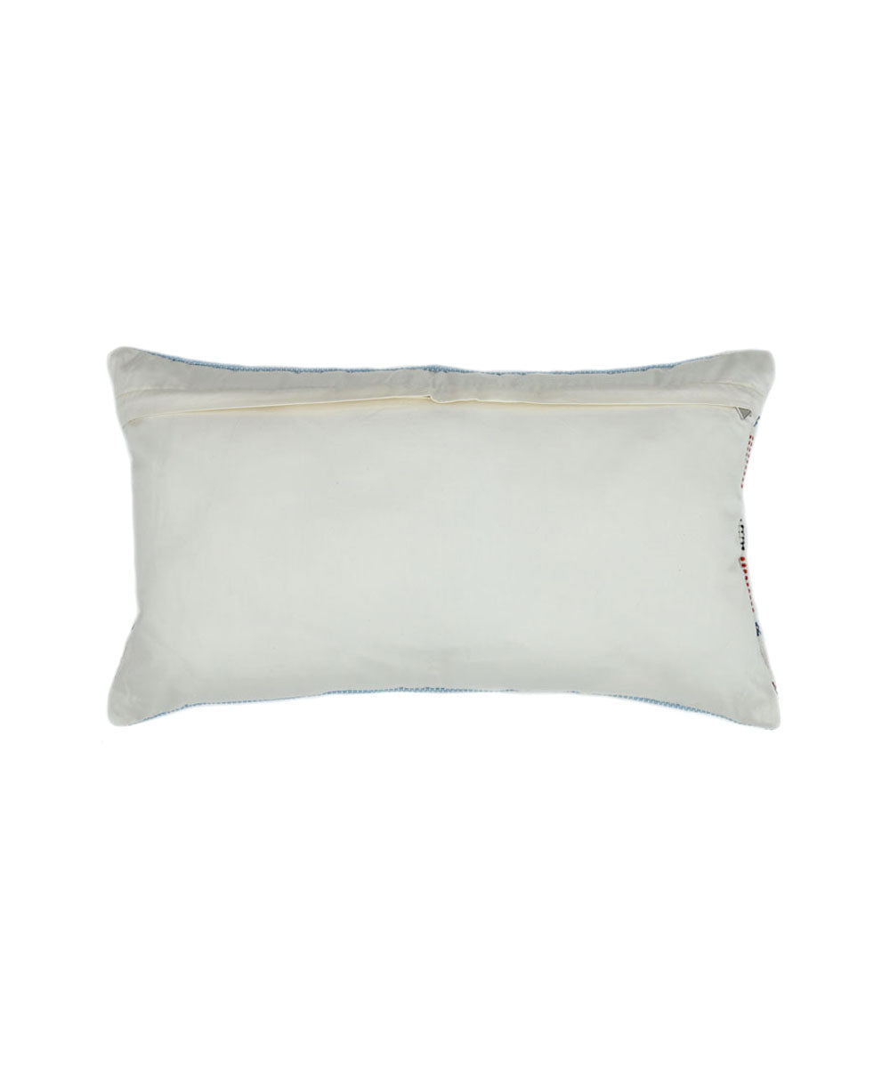 Multicolour handwoven cotton cushion cover