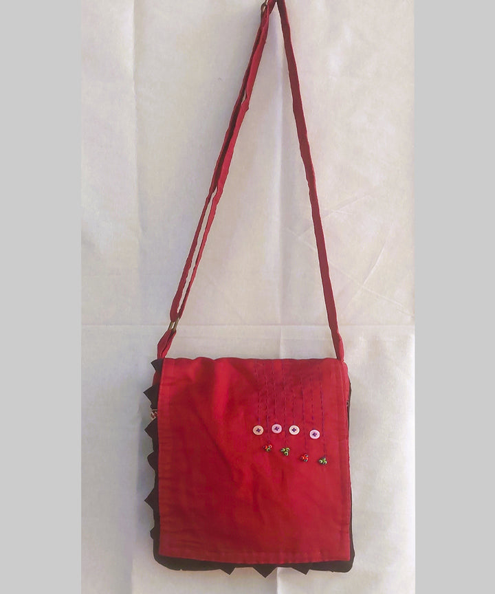 Pink handcrafted cotton sling bag