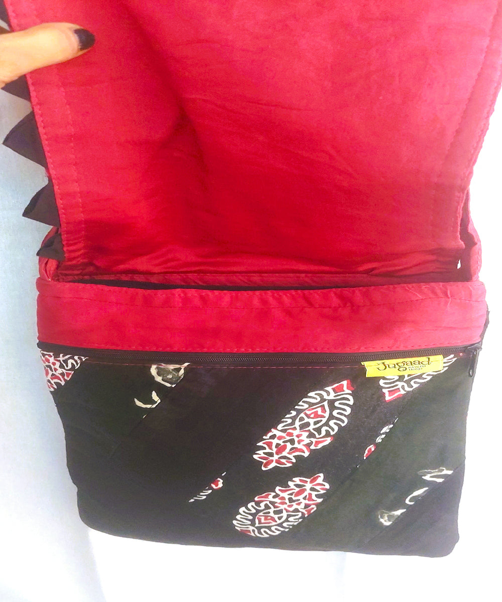 Pink handcrafted cotton sling bag