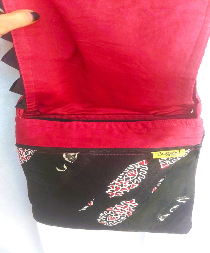 Pink handcrafted cotton sling bag