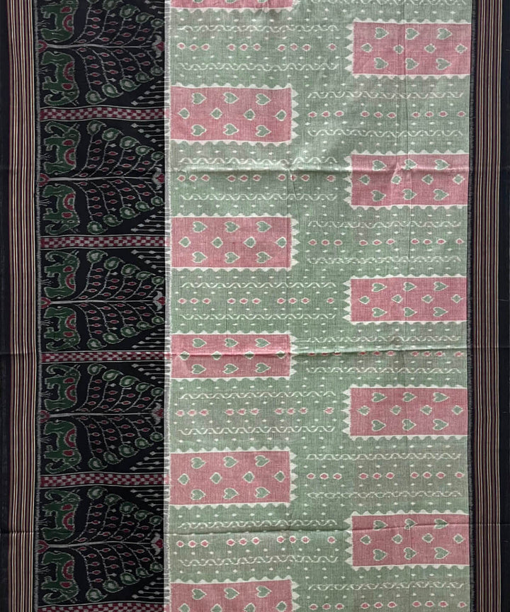 Grey black handloom cotton nuapatna saree