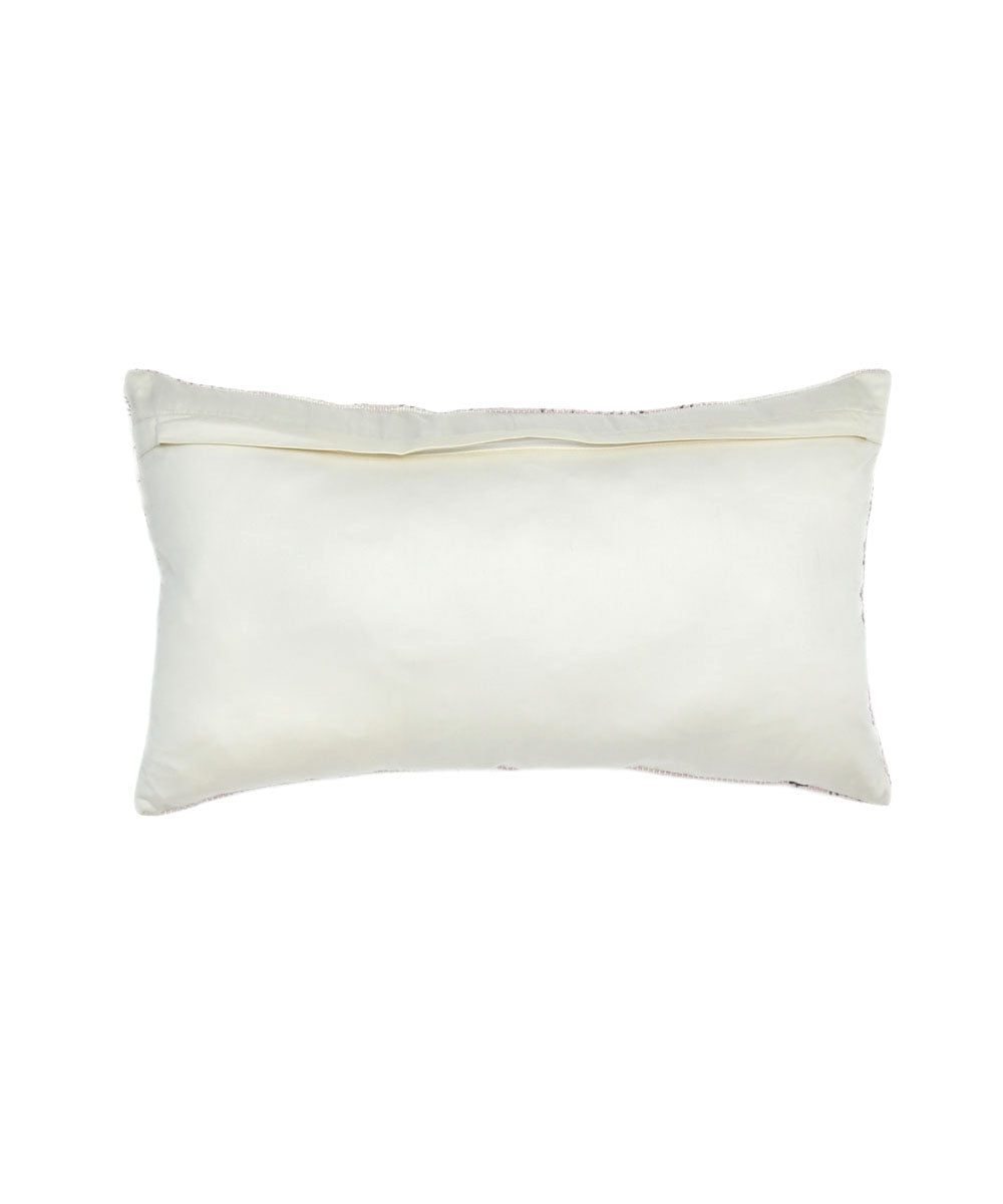 Sky blue white handwoven cotton cushion cover
