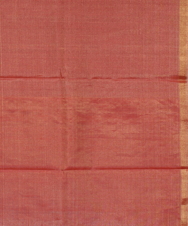 Peach handwoven kosa tussar silk saree