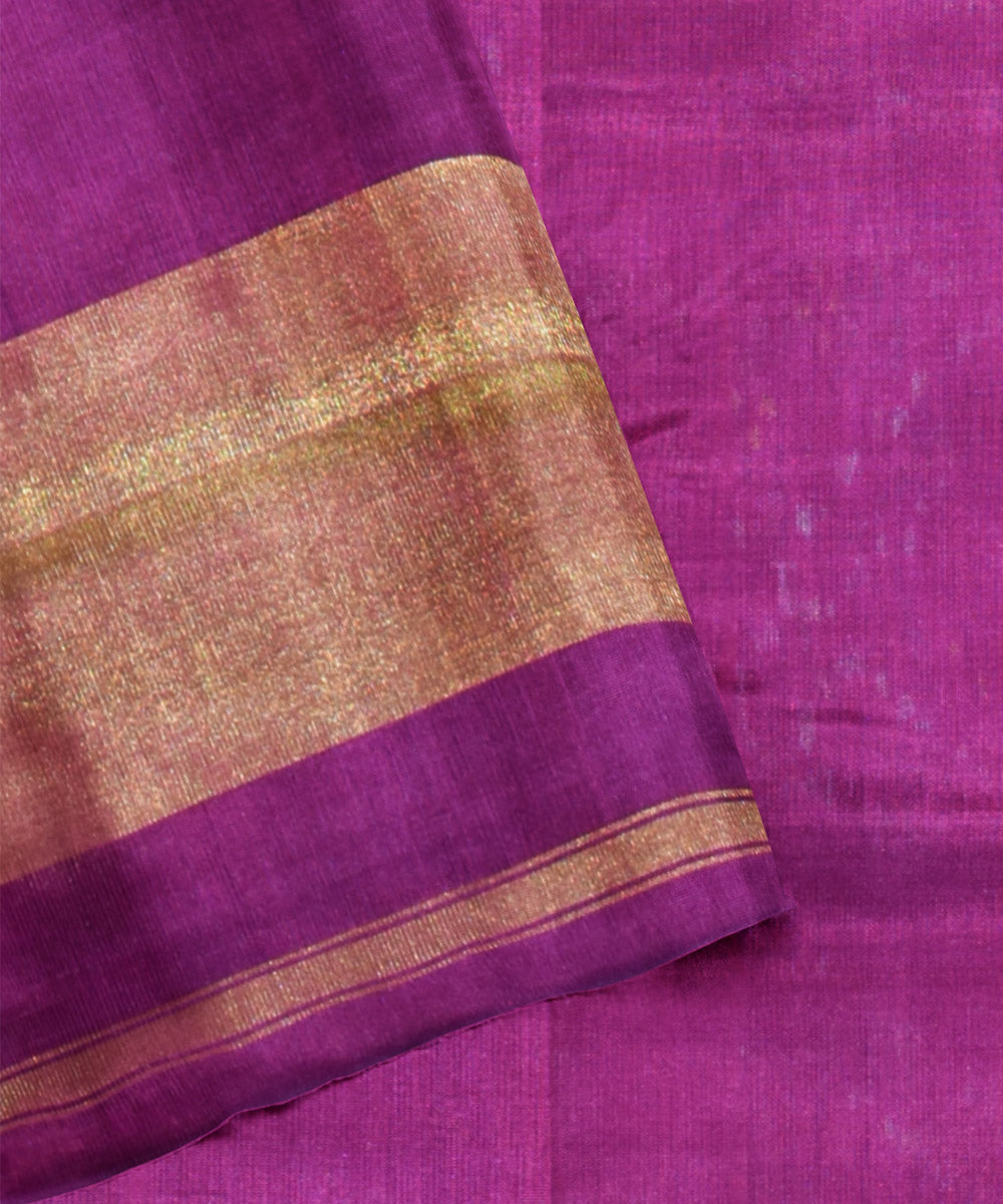 Purple pink silk handwoven patola saree