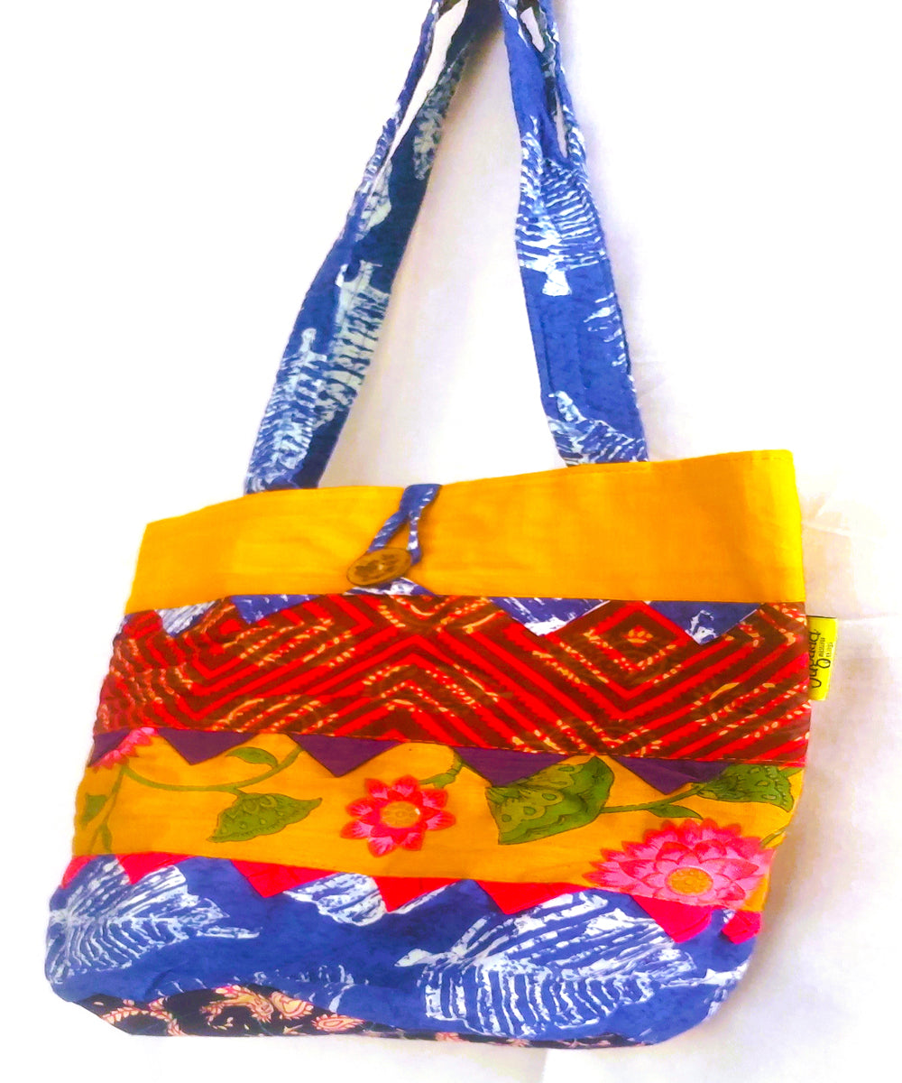 Multicolour handcrafted cotton bag