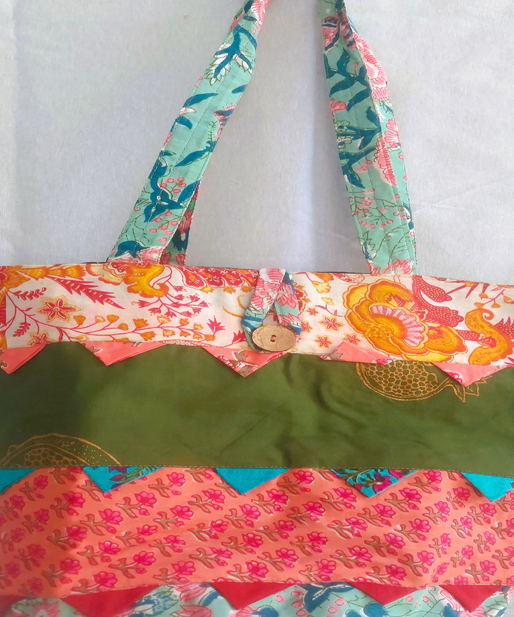 Multi color handcrafted cotton bag