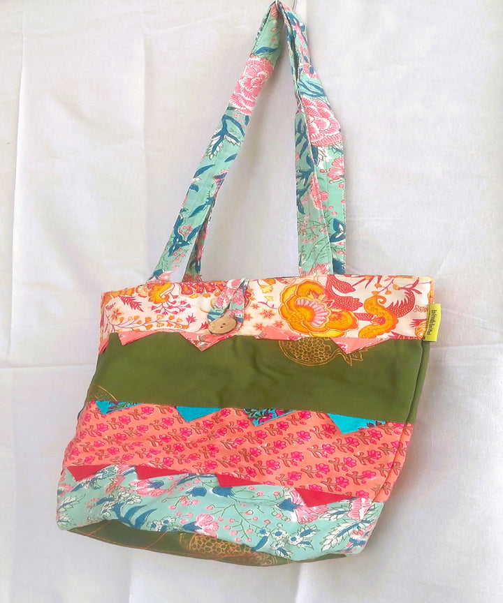 Multi color handcrafted cotton bag