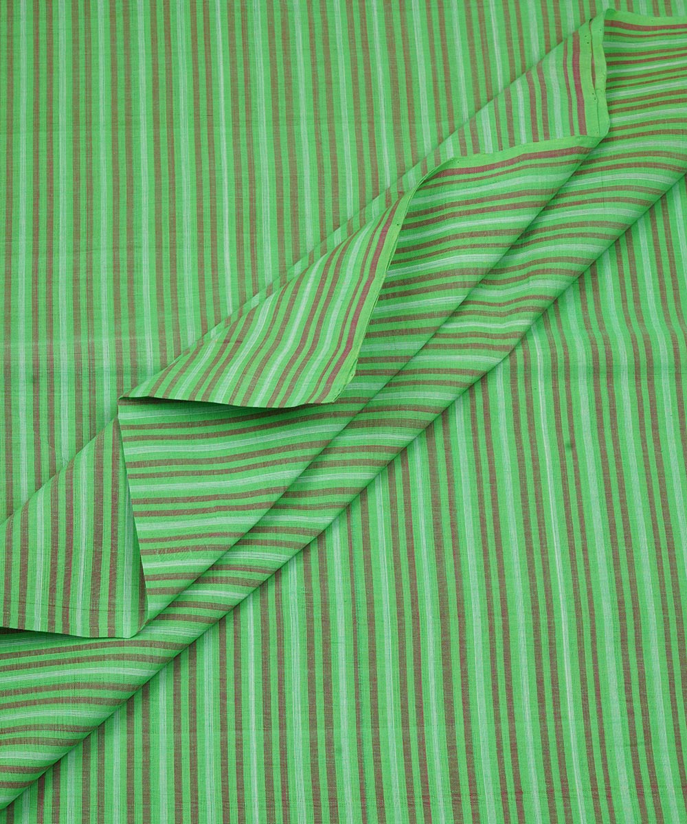 2.5m Green handwoven stripe cotton mangalagiri kurta material