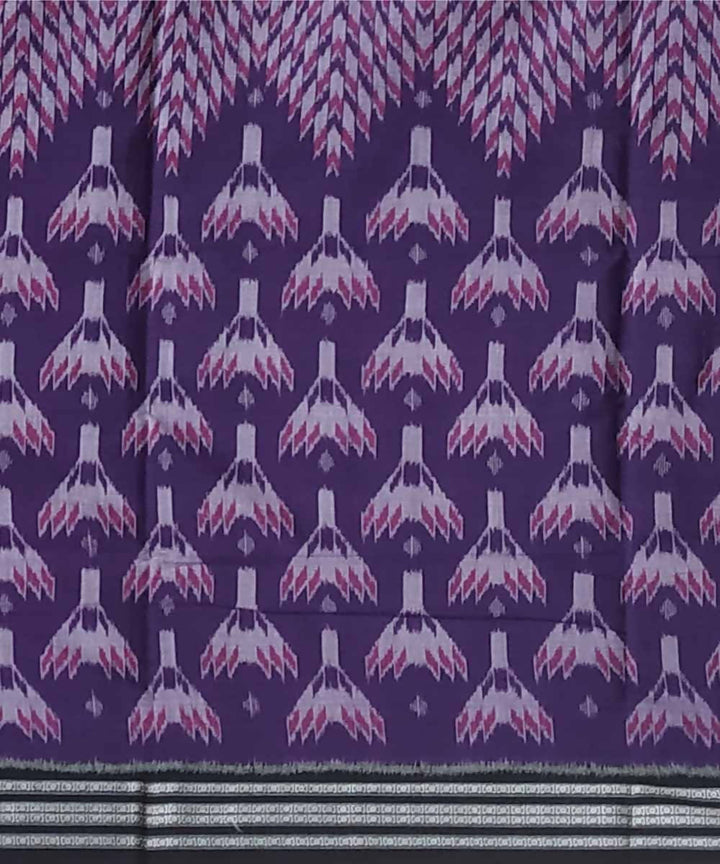 Eggplant purple handwoven cotton ikat nuapatna saree