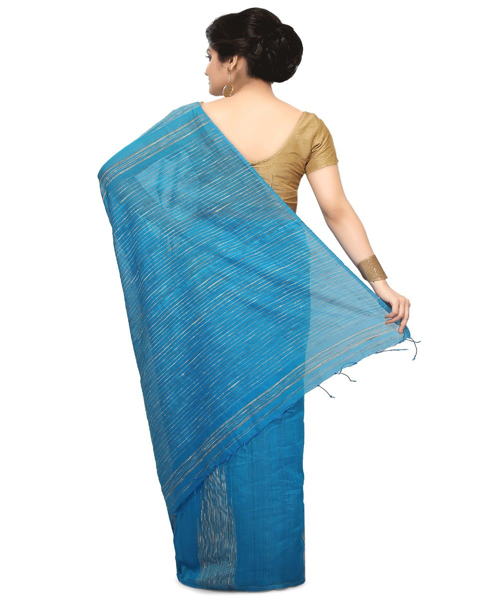 Blue Bengal Handwoven Saree