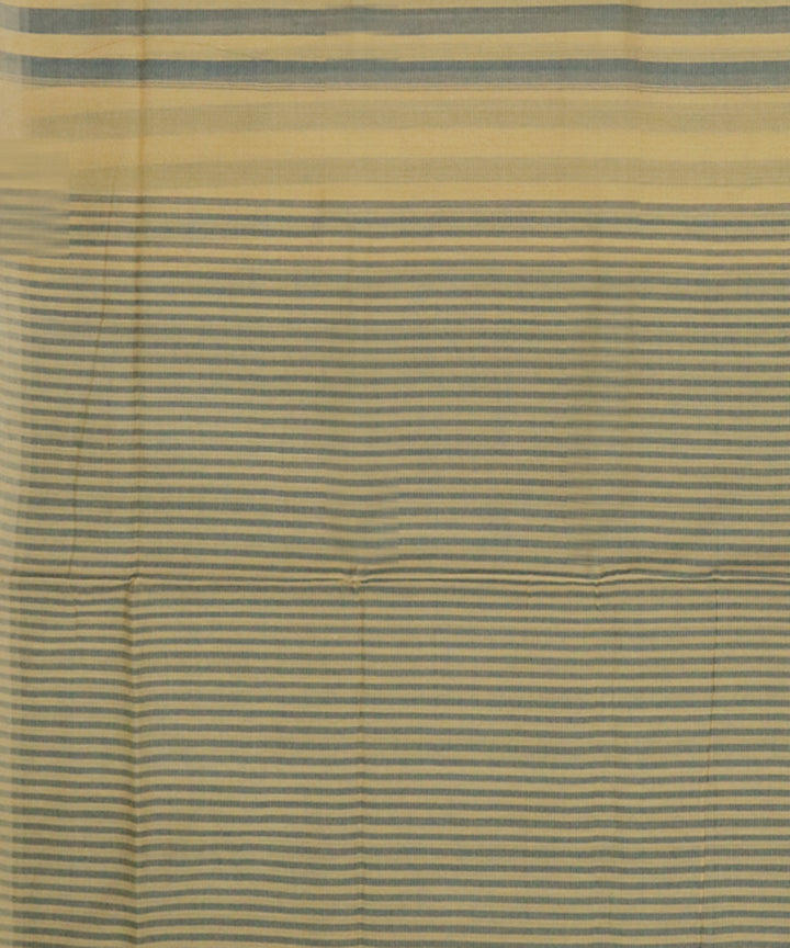 Yellow, blue and pink stripes handwoven cotton rajahmundry saree