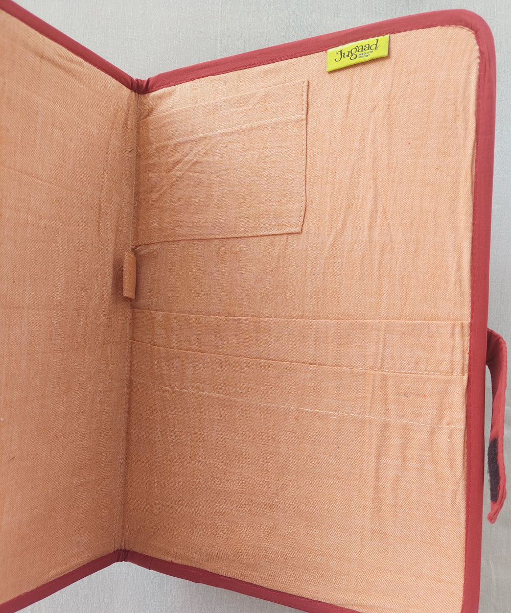 Blue handcrafted cotton folder cover