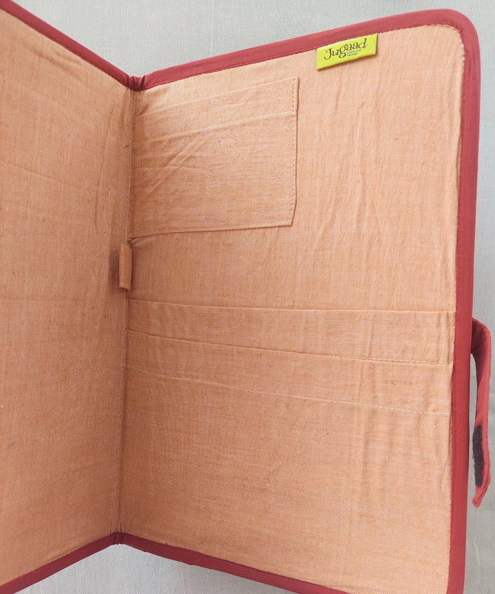 Blue handcrafted cotton folder cover