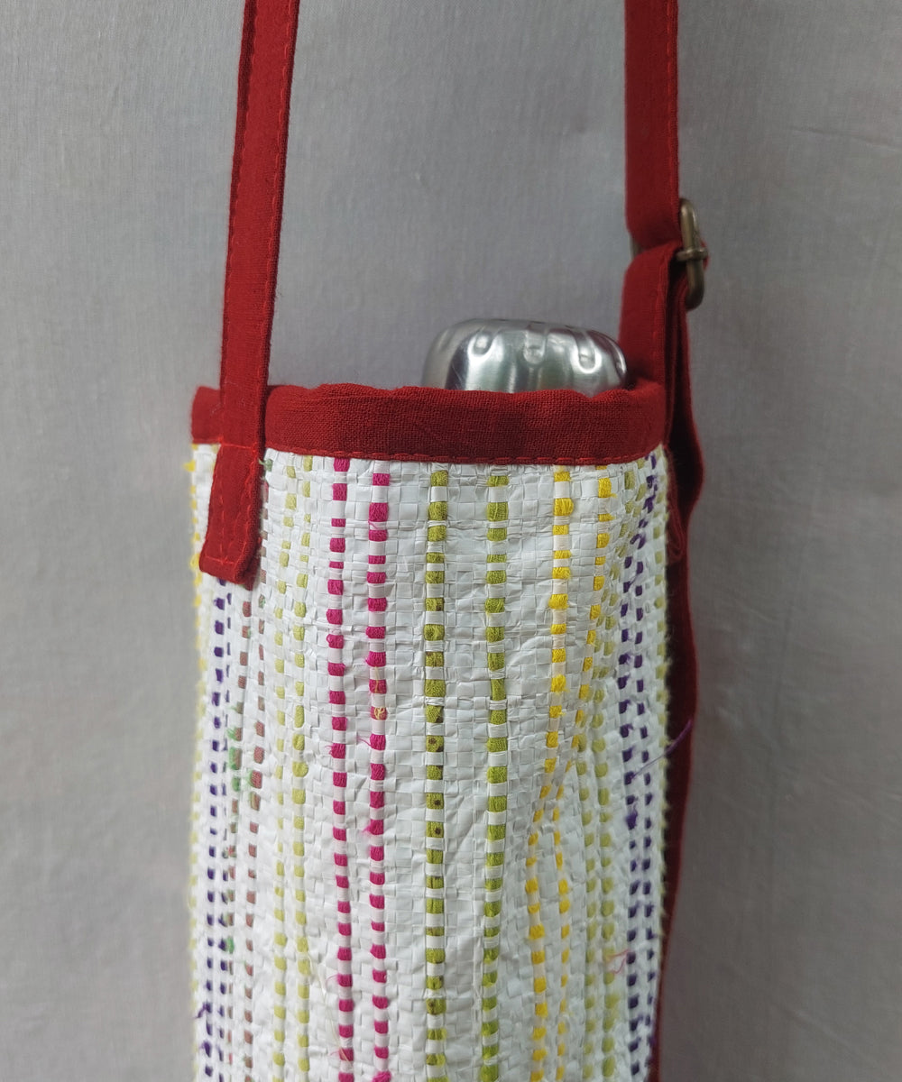 Brown handmade cotton bottle bag