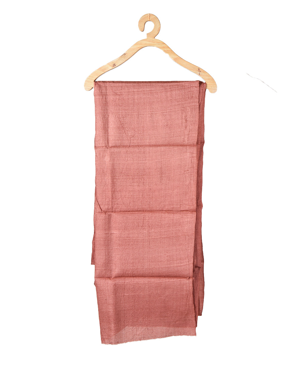 3m Brown hand woven tussar silk kurta material