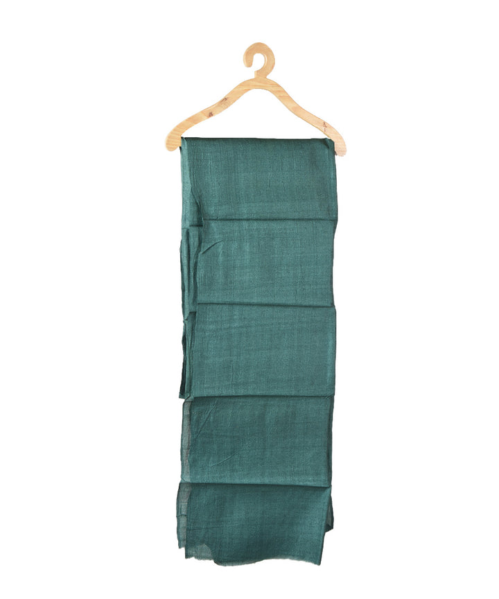 3m Dark green hand woven tussar silk kurta material